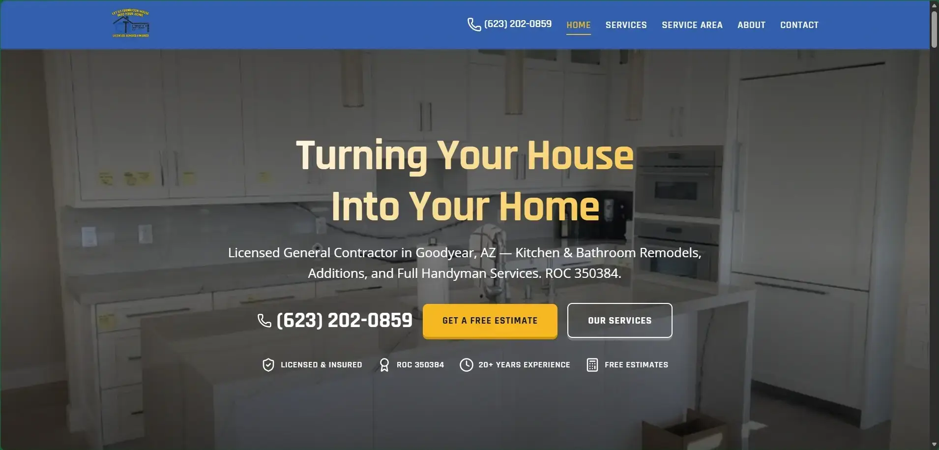 CR Construction & Remodeling LLC website design by Page One Insights