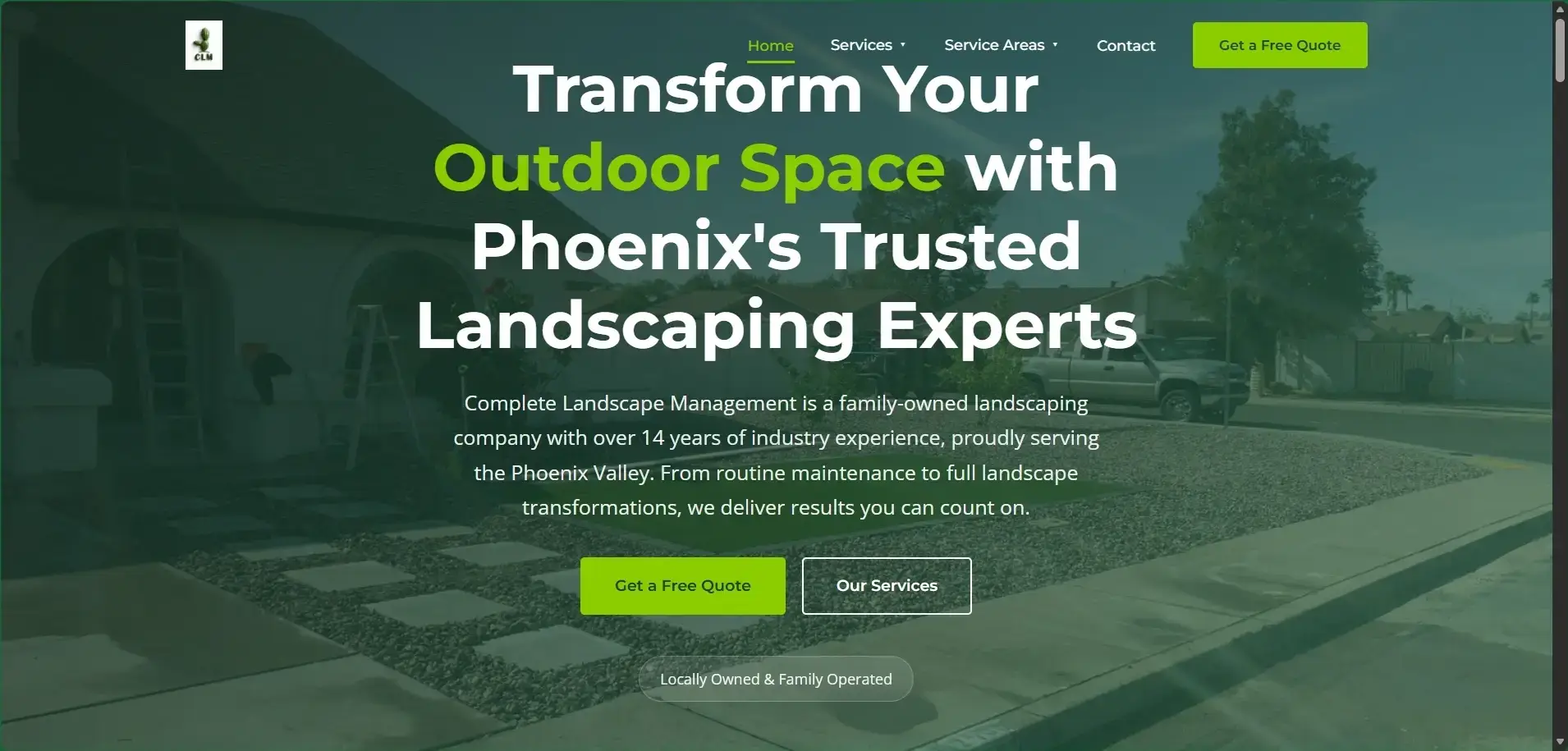 Complete Landscape Management website design by Page One Insights