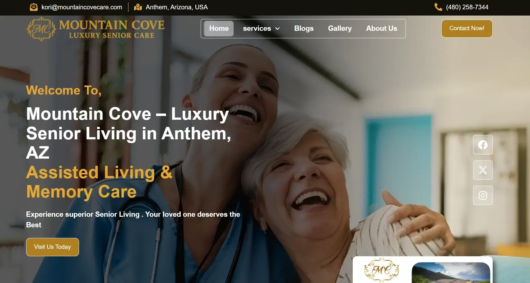 Mountain Cove Luxury website design by Page One Insights