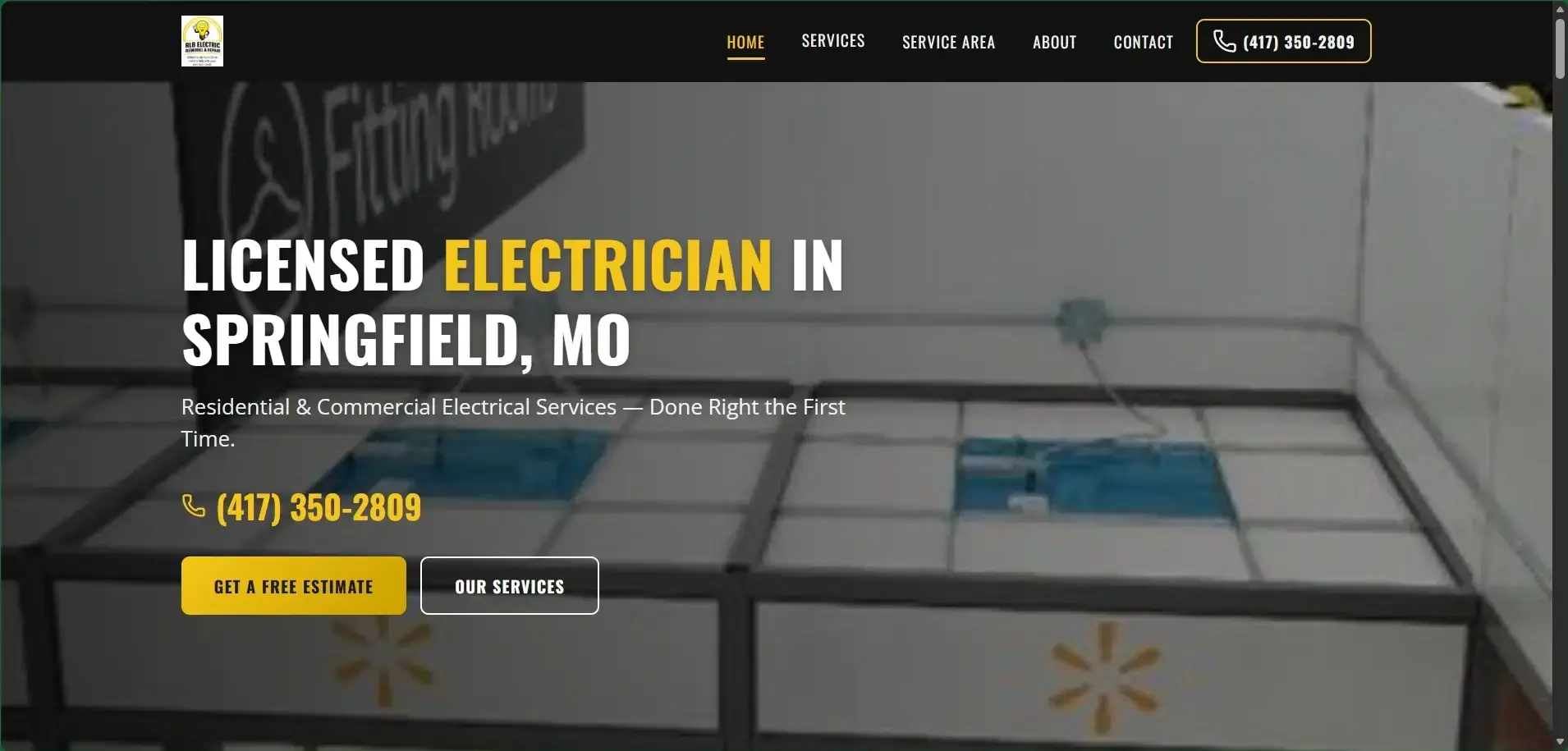 RLB Electric Residential & Commercial website design by Page One Insights