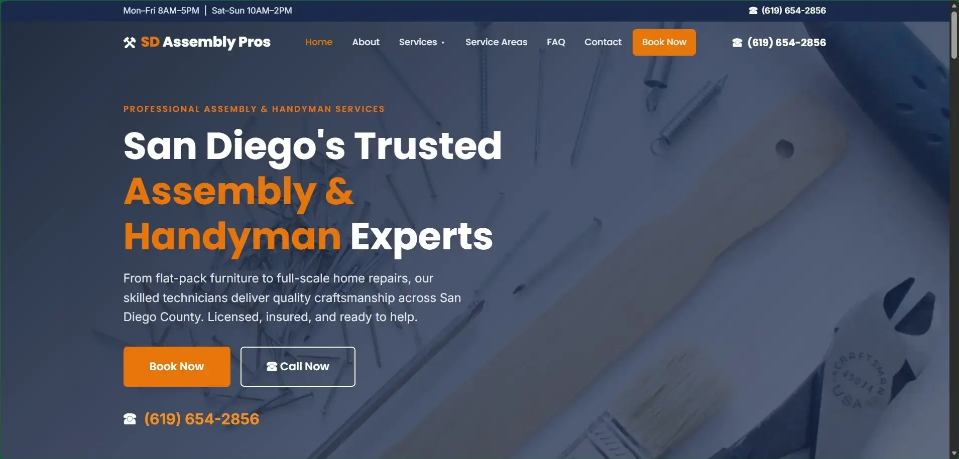 SD Assembly Pros website design by Page One Insights